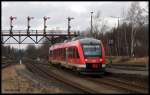 DB 648758 erreicht am 28.1.2015 aus Herzberg kommend um 13.28 Uhr den Bahnhof Bad Harzburg.
