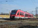 Am 14.02.2015 fuhr 648 814 durch Fürth, aufgenommen an der Siebenbogenbrücke.