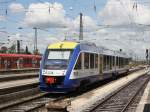 Der VT 210 der BRB am 26.07.2009 bei der Ausfahrt aus dem Augsburger Hbf.