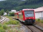 Br.650 319-7 kam mit einer 5.sekndigen versptung in dem Bahnhof Oberkochen eingefahren.