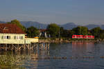 Br 650 im Doppelpack auf dem Bahndamm Lindau am 18.7.20