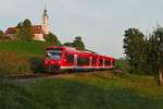 Zugfarbenvielfalt unterhalb der Wallfahrtskirche Birnau (||) - Zwei RS 1, geführt von 650 112, fahren am 20.09.2020 als RB 22784 von Friedrichshafen nach Radolfzell.