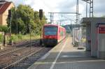 Auch den Halt in Wendlingen berstanden die beiden Triebzge der BR 650 ohne Feuer zu fangen. Am 25.7.2009 ersparte 650 014-4 in Wendlingen der Feuerwehr die Lscharbeiten, als er schon wieder abfhrt.