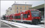 650 318 und 650 201 verlassen Friedrichshafen Stadt Richtung Radolfzell. (02.12.2010)