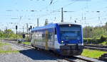 Niederbarnimer Eisenbahn mit ihrem  VT 017  als RB 36 aus Königs Wusterhausen bei der Einfahrt Bahnhof Frankfurt (Oder) am 08.05.23