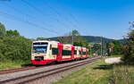 VT 248 und VT 250 als SWE 69897	(Sigmaringen - Donaueschingen) bei Neudingen 11.6.23