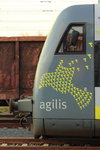 Detailaufnahme der Seite das Agilis VT650.713 oder  Agilis hat nen Vogel  in Lichtenfels am 10.04.2016.