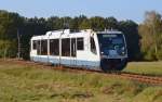 Nahaufnahme des 654 014 vom 03.10.14. Das Busunternehmen Vetter setzt den Triebwagen noch bis zum Jahreswechsel auf der Strecke Wittenberg-Bad Schmiedeberg ein.