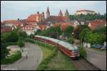 VT 12.5, besser bekannt als Stuttgarter Rssle, verlsst am Abend des 25.05.08 Ellwangen und ist auf dem Heimweg nach Stuttgart Hbf.