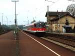 624 501-3/924/624 605-0 whrend eine Leerfahrt zwischen Mnster und Osnabrck auf Bahnhof Hasbergen am 22-4-2000.