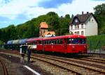 VT 95 122 der Museumseisenbahn Hamm am 13.05.1989 im Bf.