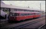 795240 mit Beiwagen 995019 anläßlich einer BDEF Sonderfahrt am 25.5.1990 im HBF Heidelberg.