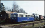 Ein ehemaliger Vennbahn Schienenbus war am 11.03.2002 im BW der Teutoburger Wald Eisenbahn in Lengerich zu sehen. Er sollte dort für einen neuen Nutzer aufgearbeitet werden.