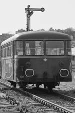 Ein Uerdinger Schienenbus Ende April 2019 in Wipperfürth.