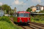 AKE Schienenbus VT98 in Wuppertal Steinbeck, August 2023.