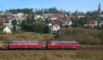 VT 56 und 55 der Hochwaldbahn auf Sonderfahrt (Offenburg-Singen(Htw) am km 70,0 24.10.09