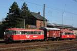 EVB 116 (996 777) steht zusammen mit dem EVB Fahrradwagen 558 und EVB 168 (796 826) Bremen  in Stade.Aufgenommen am 23.10.11