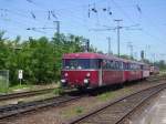 Zu den WM Spielen in Kaiserslautern fuhr die Pfalzbahn mit ihrer Garnitur VT-VB_VS Sonderzge ab Worms.