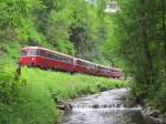 998 744-2 + 798 731-6 + 796 724-3 + 996 740-7 sind am 03. Juli 2013 bei Drrenwaid in Richtung Steinwiesen unterwegs.