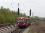 Ankunft der VT98-Einheit (798 823, 998 864, 998 874) in Elze bei Hannover für die Sonderfahrt aus Rahden nach Klein Mahner.