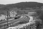 VT 798 652-4 mit 996 257 und 998 896-5 im Bf Storzingen.
Sonderfahrt im April 2016