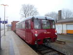 Während der Stammtriebwagen 650 032 nach Lübeck fahren durfte,mußte die EBS Ferkeltaxe 772 345,am 01.Dezember 2018,einspringen.Aufnahme in Bergen/Rügen.