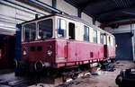 Der WEG T 4, ex VT 801 bzw. VT 70 900 am 11.05.1982 in der WEG-Werkstatt Neuffen