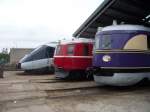 Vorne: Der Fliegende Hamburger (Vorbild der Lyntog) zur Besuch in DSB Eisenbahnmuseum in Odense 21.-22.8 2010.