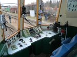 Führerstand des SVT 137  Bauart Leipzig . Der dreiteilige, ehemalige DDR-Regierungszug war am 19.03.2016 zu Gast bei den 17. Eisenbahntagen im Leipziger Eisenbahnmuseum.  