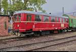 Verbrennungstriebwagen 186 258-0 (VT 135 110) der Traditionsgemeinschaft Bw Halle P e.V. steht anlässlich des Sommerfests unter dem Motto  Diesellokomotiven der ehemaligen DR  auf dem Gelände des DB Musems Halle (Saale).
[25.8.2018 | 13:16 Uhr]