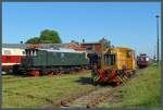 E04 07, eine Kaluga TGK 2-E1 und VT 135 054 haben im Bw Staßfurt Aufstellung genommen. (31.05.2014)