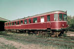 Der EVB T 170 stammt vom früheren VT 51 104/VT 137 116, aufgenommen am 28.10.1982 in Zeven Süd.