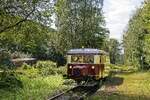 Schienenbus T2 des Eisenbahnmuseums Bochum-Dahlhausen, vormals Bremen-Thedinghauser Eisenbahn, im Bahnhof Zeche Nachtigall (14.05.2022)