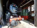 52 8109-2 & 204 011-1 Mitte August 2018 im Lokschuppen des Eisenbahnmuseums in Weimar.