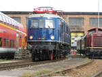 Museumslokomotive 118 047 als E 18 047 am 31.05.2008 auf einer kleinen Fahrzeugausstellung im Bw.