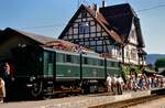 Diese Ellok war hier nie zuvor und auch nie wieder danach...Eine Altbauellok der Baureihe E 91 auf den Gleisen der Tälesbahn (WEG).