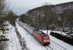 101 145-1 durchfährt am 01.02.2019 Ennepetal-Gevelsberg mit einem IC Richtung Köln.