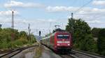 101 122 zieht einen Intercity gen Süden durch Ladenburg. Aufgenommen am 26.8.2018 16:05 
