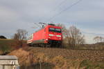 Am 03.01.2012 fährt 101 029 mit IC Nürnberg-Karlsruhe bei Ellwangen-Schwabsberg dem nächsten Halt Aalen entgegen. 