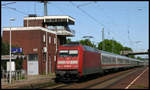 101080 passiert hier am 29.04.2007 um 15.46 Uhr mit einem IC nach Münster das Stellwerk in Hasbergen.