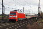 Hier zu sehen eine 101 098-2 auf seine fahrt nach Amsterdam-Centraal wobei die Lok in Bad Bentheim abgekuppelt wird.