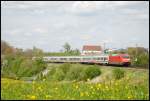 101 034 ist unterwegs nach Karlsruhe Hbf. Aufgenommen am 03.Mai 2008 bei Goldshfe.