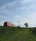 101 025 mit IC am 16.08.09 in Ltzelsachsen.