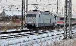 101 034  In Form  verlt den Bf Stralsund nach Binz am 02.01.2010