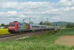 Klagenfurt 101 037-0 ist mit dem EC 219 Graz - Frankfurt (Main) am 03.05.2012 bei Ltzelsachsen