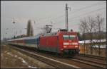 DB 101 129-5 mit dem EC 379 nach Brno hl.n. Hhe Berlin-Karow am 12.02.2013 unterwegs zum nchsten Halt Berlin-Gesundbrunnen