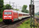 101 058-6 brachte den CNL 1246 Capella (Mnchen - Berlin) am 27.05.2013 nach Brandenburg an der Havel.