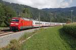 101 145 mit IC719 auf der Fahrt nach Graz bei Frohnleiten am 5.09.2013.