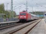 101 014 bei der Einfahrt mit dem IC 2377,Binz-Frankfurt/Main Hbf,am 10.Mai 2014,Bergen/Rügen.