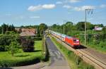 101 097-4 fuhr am 11.06.2014 mit dem IC 2435 von Norddeich Mole nach Leipzig, hier in Leer.